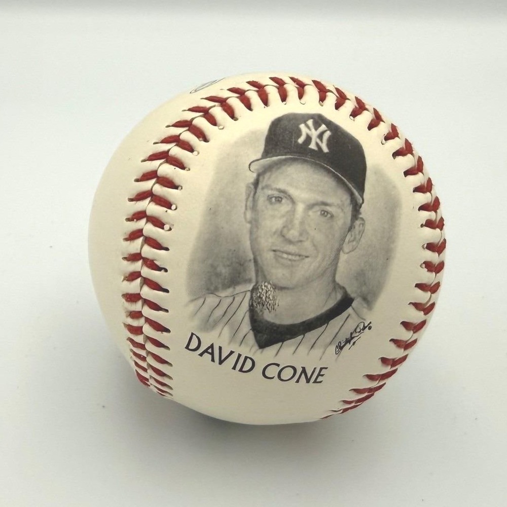 Fotoball David Cone‎ Baseball New York Yankees OS White Excellent 1996 Portrait